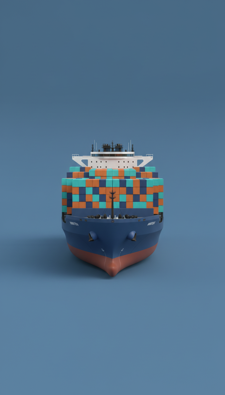 Modern Cargo Vessel 8000TEU